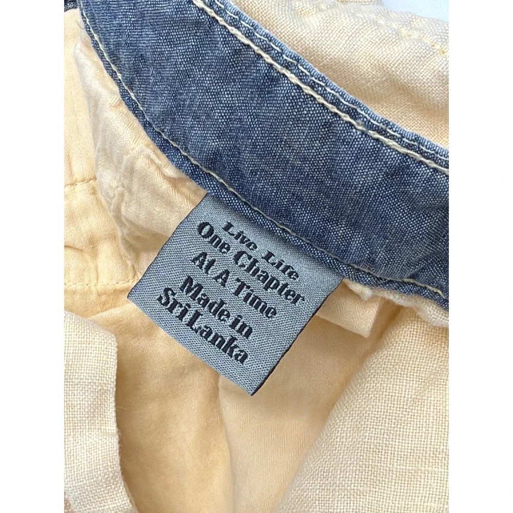 Paperbacks Mens Pale Yellow 100% Linen Flat Front‎ Summer Beach Shorts Size 38